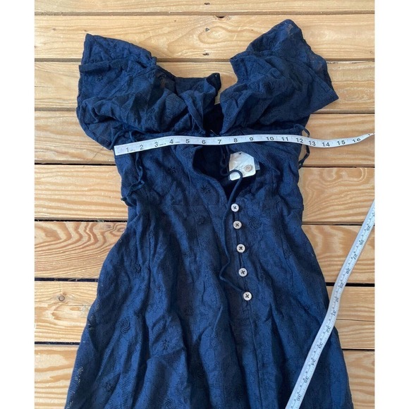 NWT Free People Ruffle Neck Mini Dress Size XS Women’s Black MSRP $69.95 - Picture 8 of 8